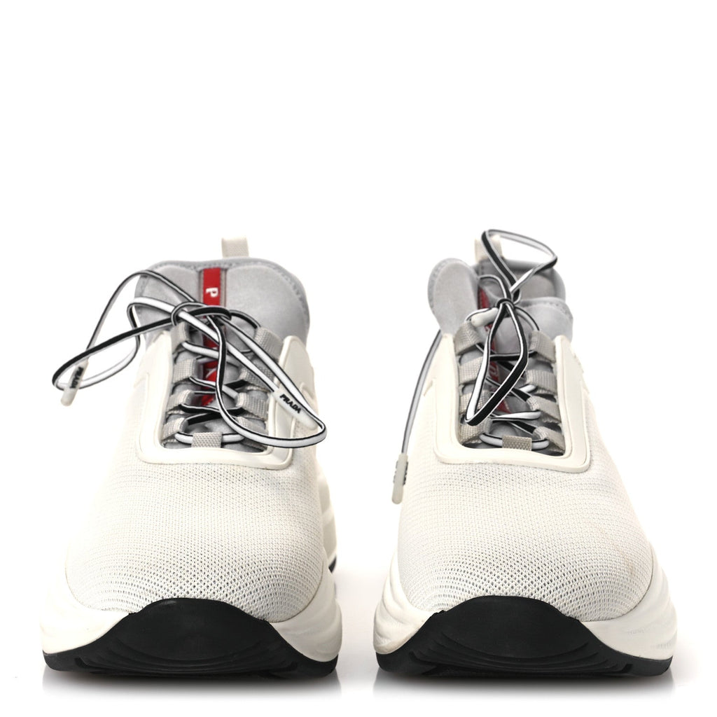 Prada Mesh Neoprene America's Cup 45mm Womens Sneakers 37.5 White Alluminio
