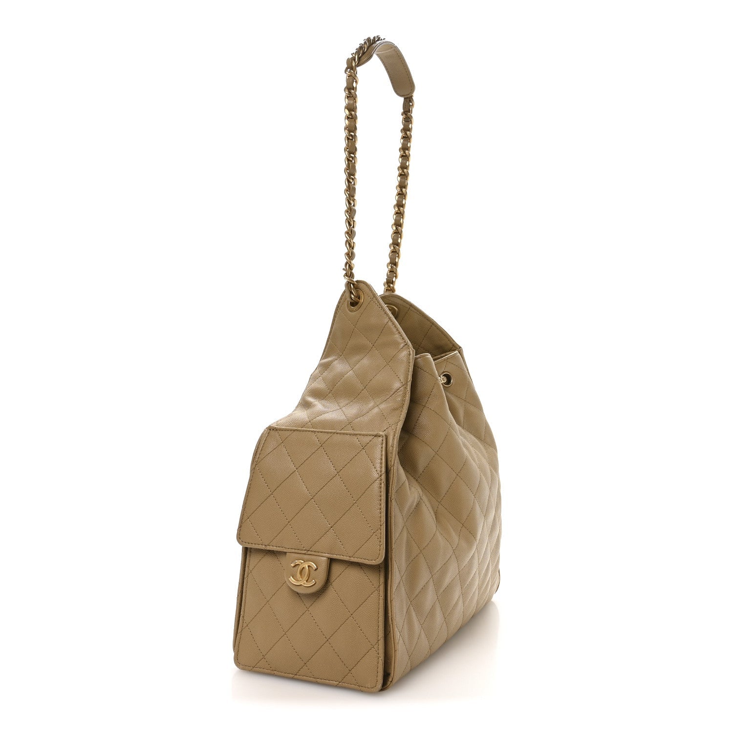 Chanel Caviar Quilted Medium Chanel 25 Handbag Dark Beige