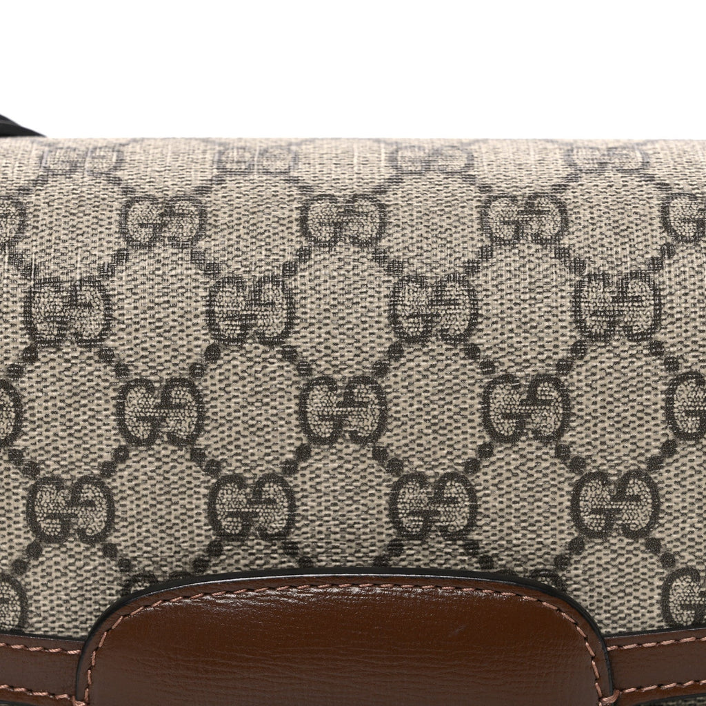 Gucci GG Supreme Monogram Horsebit 1955 Shoulder Bag Beige Brown Sugar