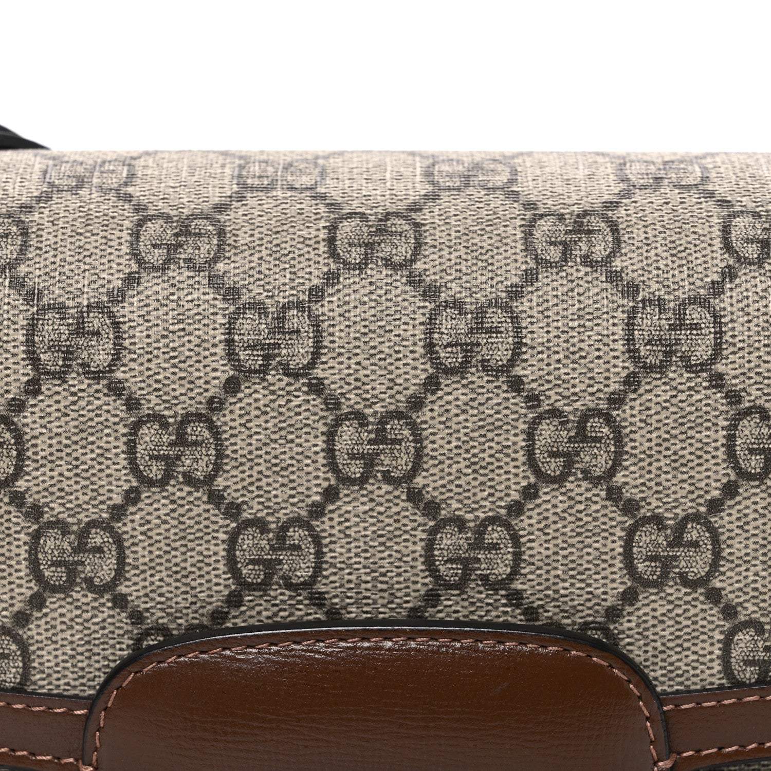 Gucci GG Supreme Monogram Horsebit 1955 Shoulder Bag Beige Brown Sugar