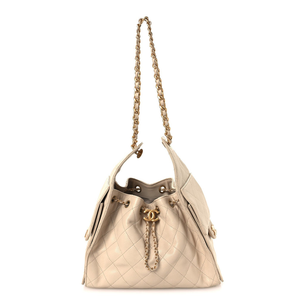 Chanel Caviar Quilted Small Chanel 25 Handbag Beige
