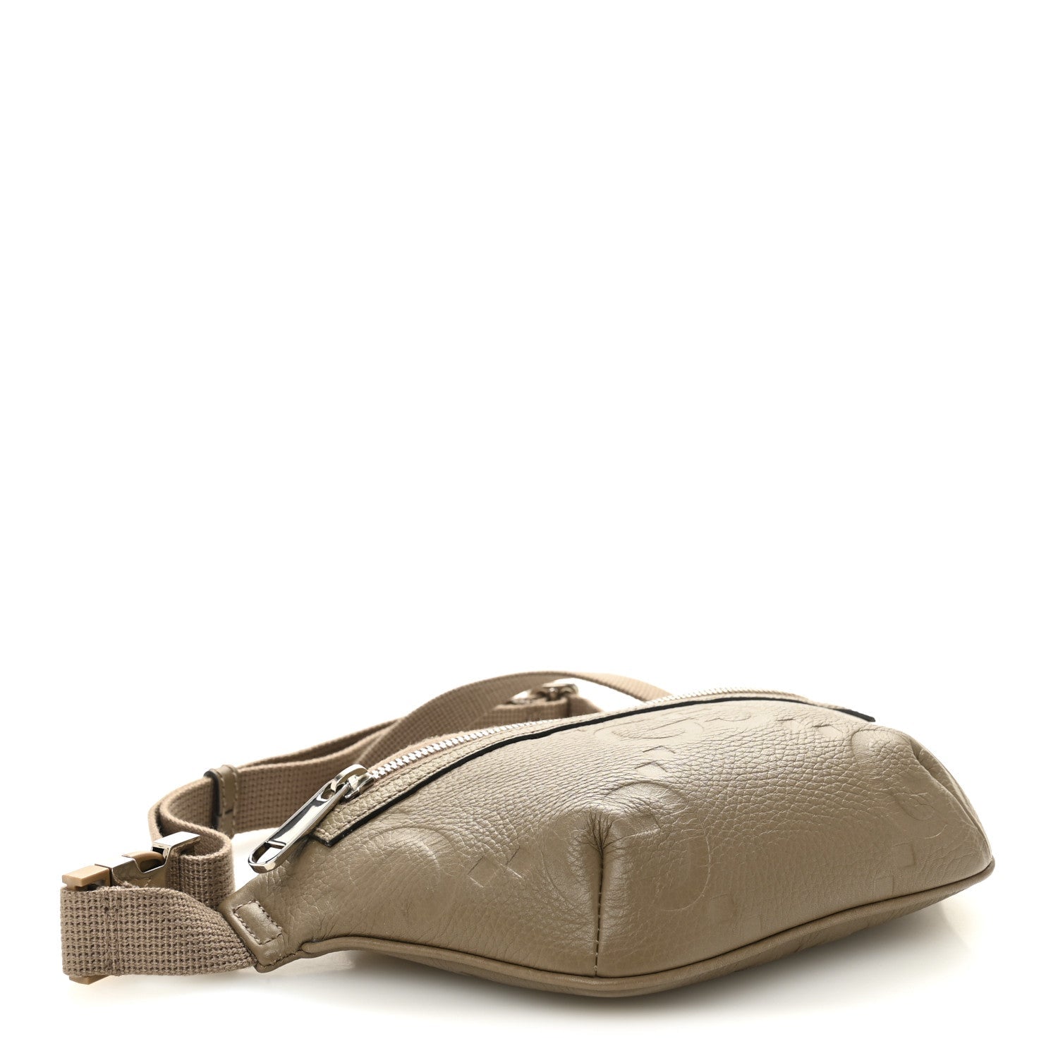 Gucci Piuma Calfskin Jumbo GG Embossed Small Belt Bag Good Taupe