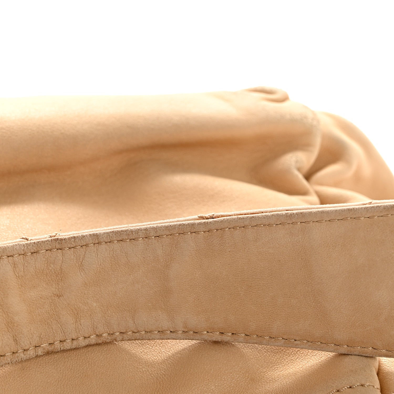 Chanel Lambskin Stitched Accordion Flap Tote Beige