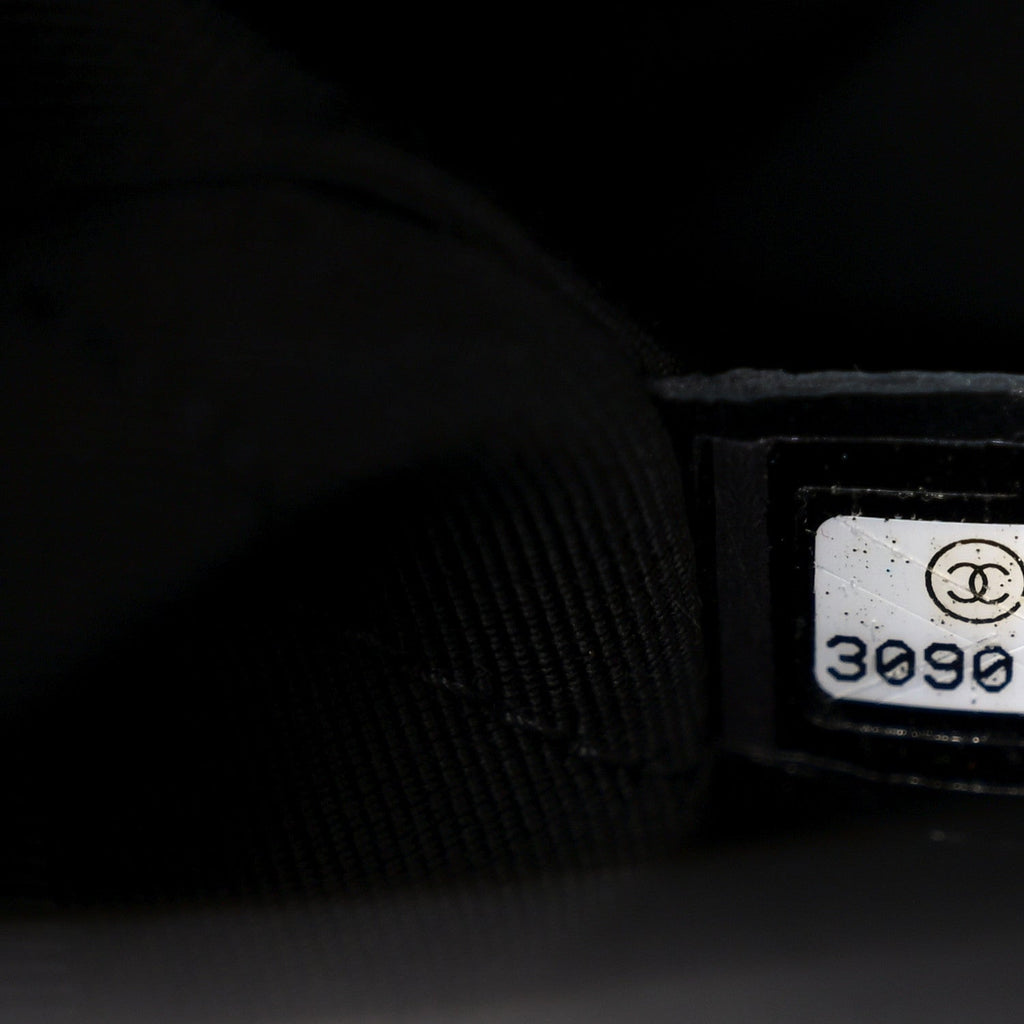Chanel Crumbled Calfskin Embossed Flap Black