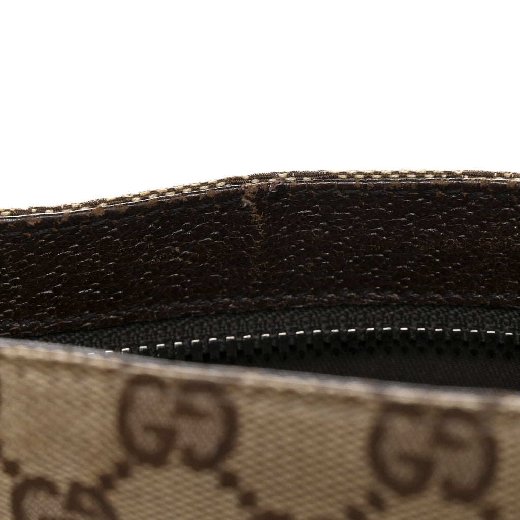 Gucci Monogram Flat Messenger Bag Dark Brown