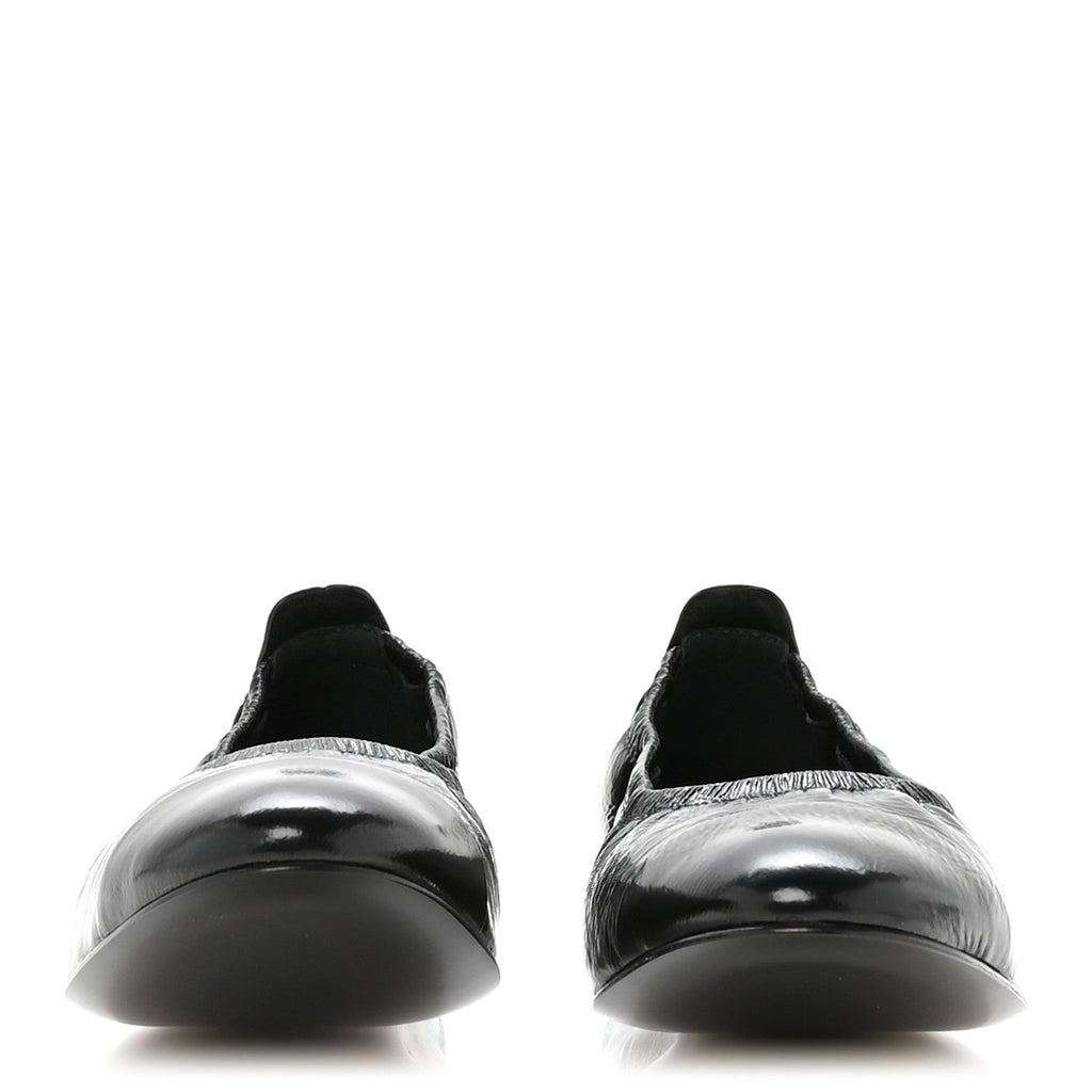 Lambskin Shiny Goatskin Calfskin Ballerina Flats 39.5 Black
