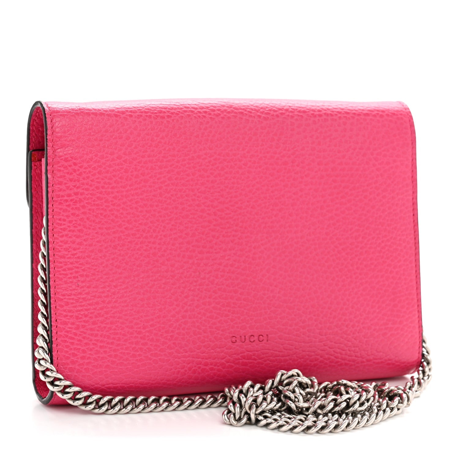 Gucci Dollar Calfskin Crystal Mini Dionysus Chain Wallet Box Pink