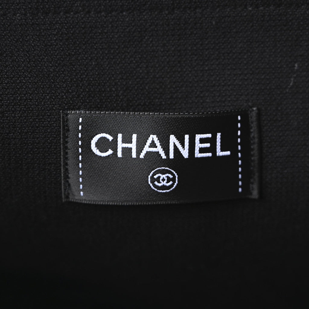 Chanel Terry Cotton CC Beach Duffel Towel Set Black