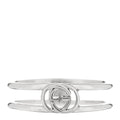 Gucci Sterling Silver 6mm Interlocking G Open Band Ring 61 9.5