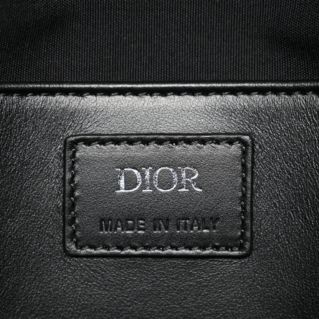 Christian Dior Oblique Mink Fur Saddle Soft Bag Dark Grey