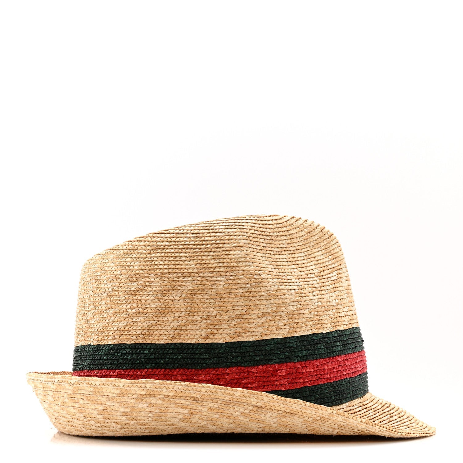 Gucci Abaca Straw Web Fedora Hat M