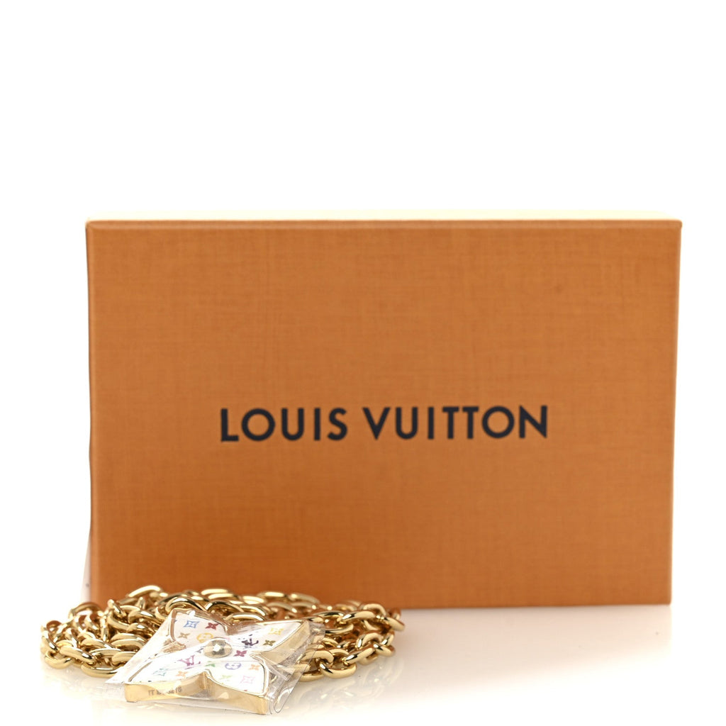Louis Vuitton LV x TM Monogram Multicolor Chain Belt White