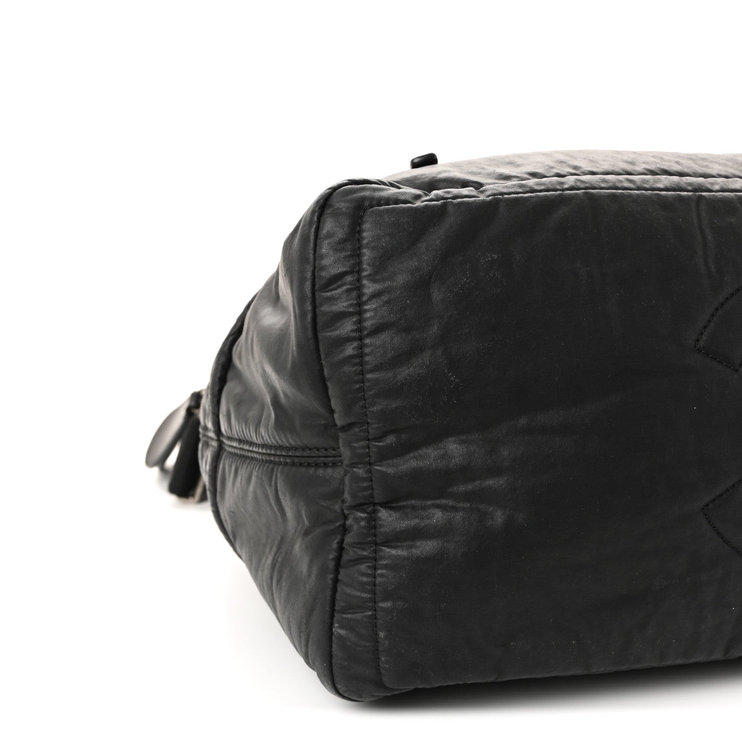 Chanel Coated Canvas Quilted Large Garment Travel Bag Black