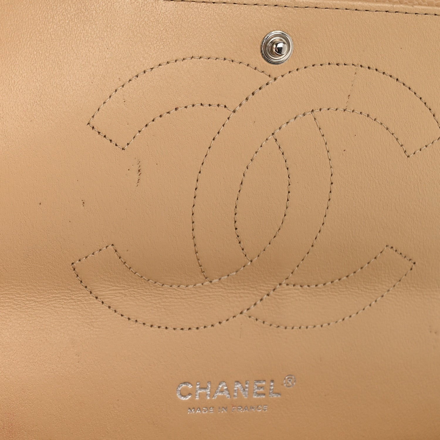 Chanel Caviar Quilted Jumbo Double Flap Beige Clair