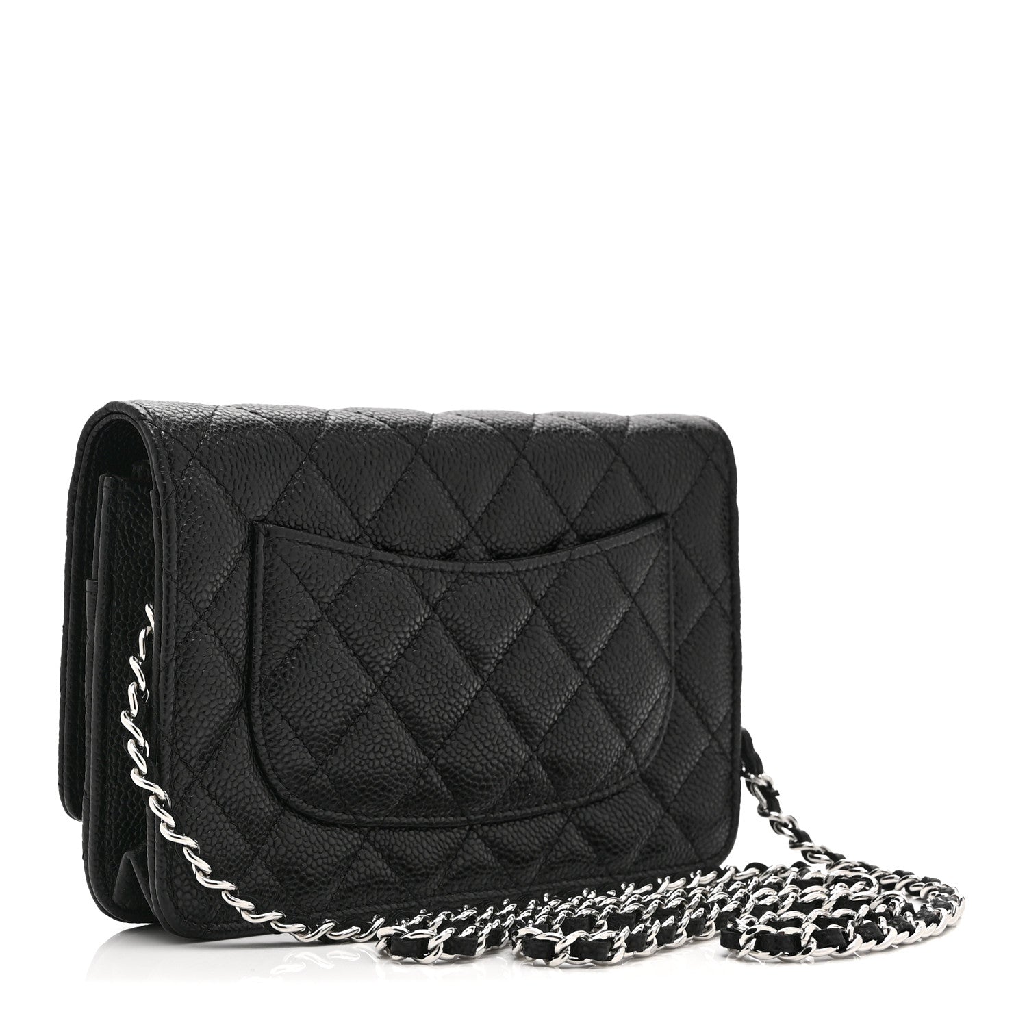 Chanel Caviar Quilted CC Turnlock Wallet On Chain WOC Black