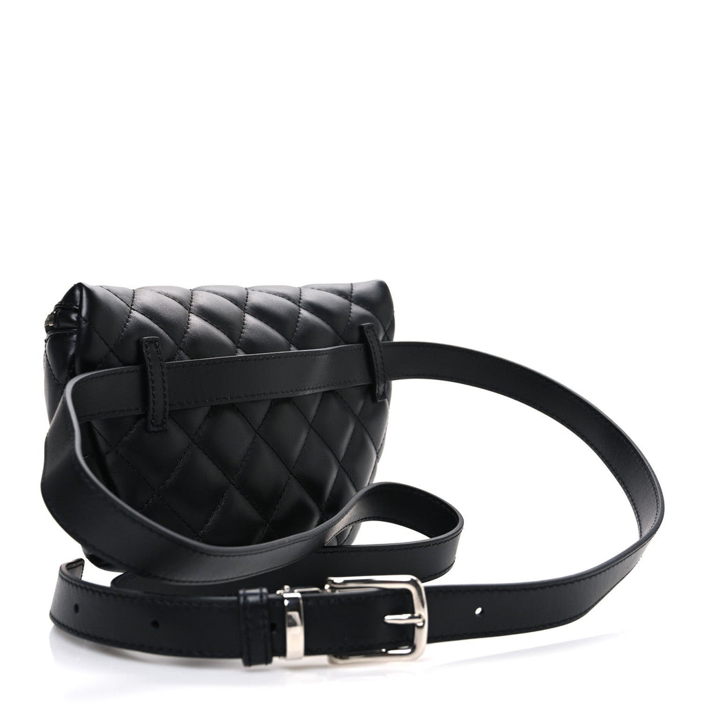 Chanel Lambskin Quilted Waist Belt Bag Black