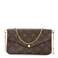 Louis Vuitton Monogram Pochette Felicie Chain Wallet Fuchsia