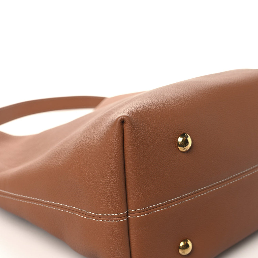 Louis Vuitton Grained Calfskin Low Key Hobo MM Cognac