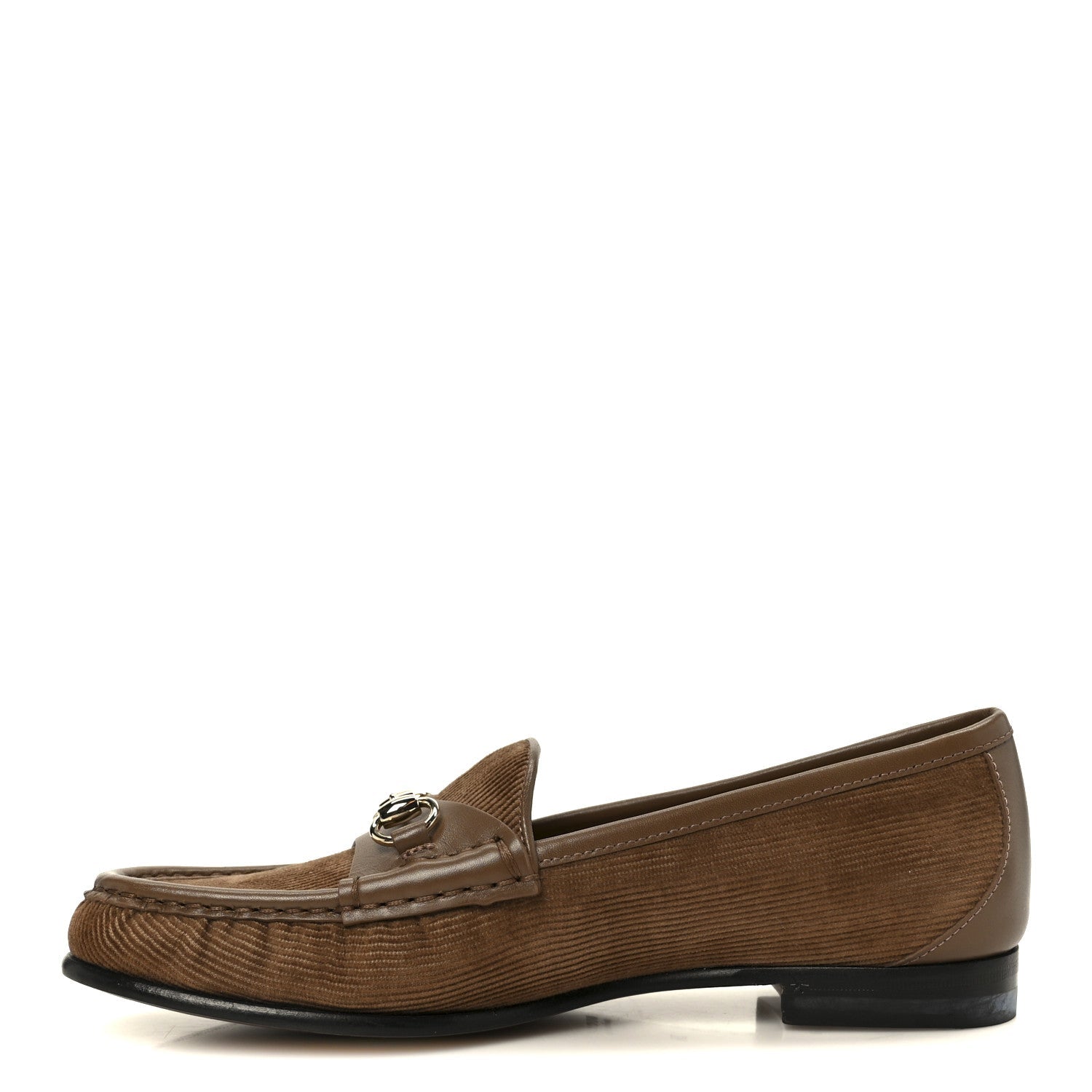 Gucci Corduroy Womens 1953 Horsebit Loafers 36 Velvety Camel