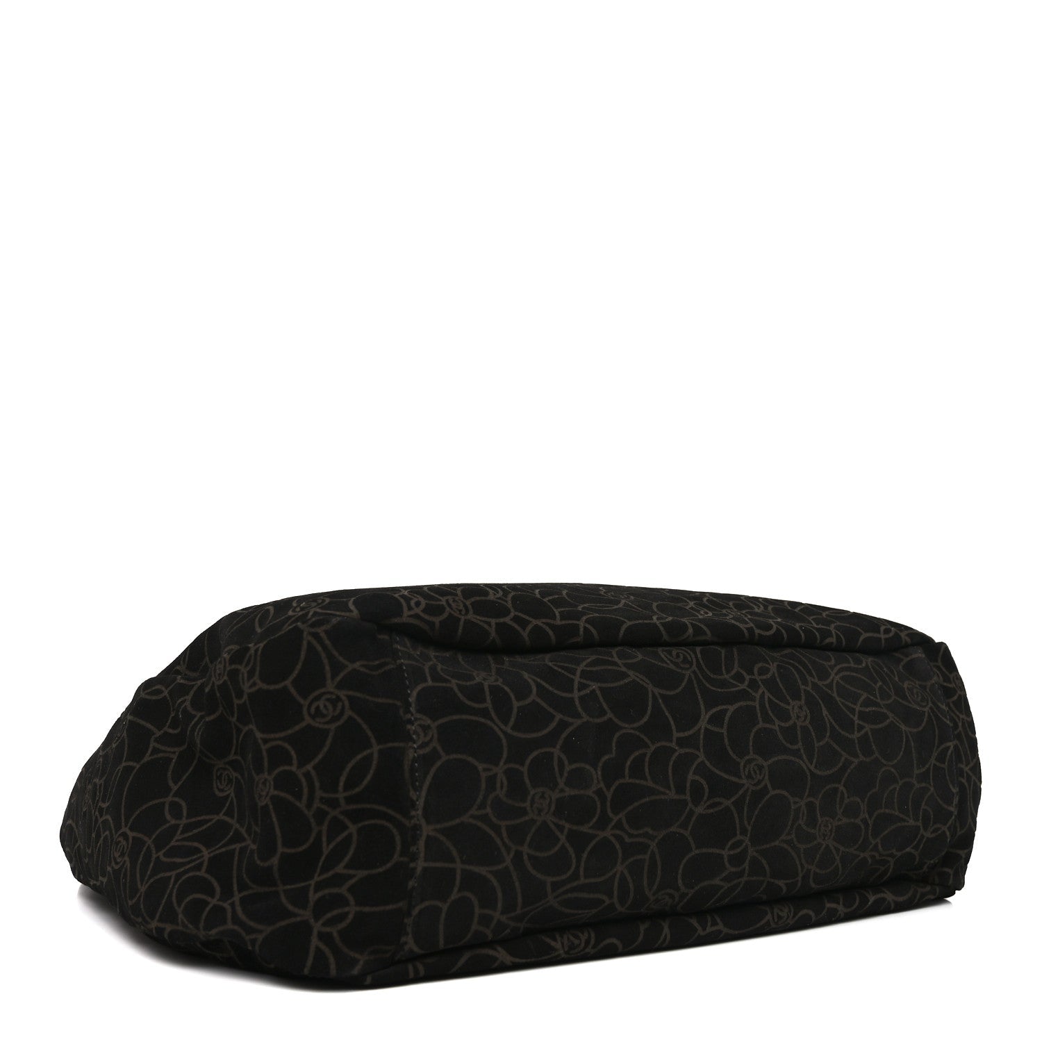 Chanel Suede Camellia Hobo Bag Black