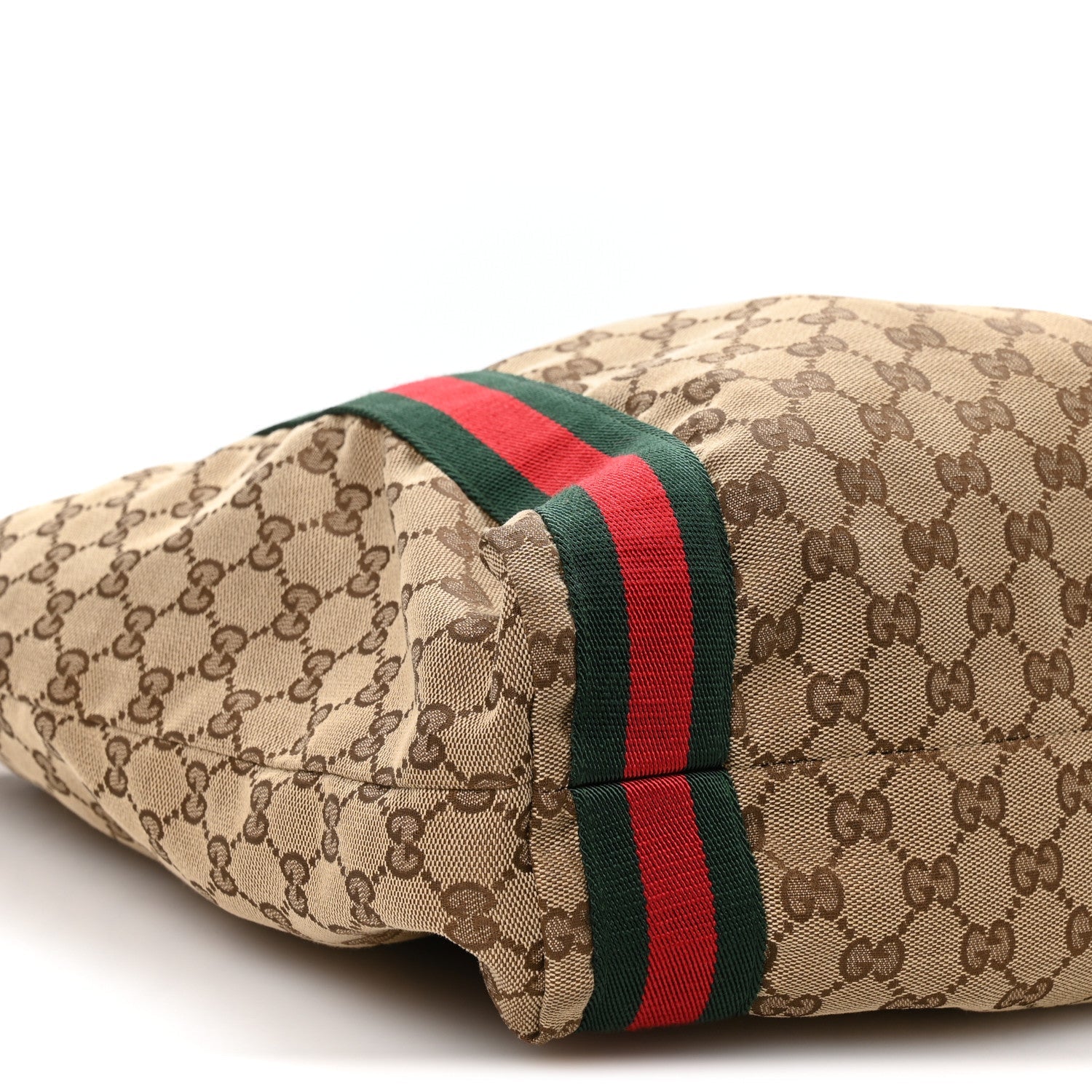 Gucci GG Monogram Medium Web Handle Vertical Tote Dark Brown