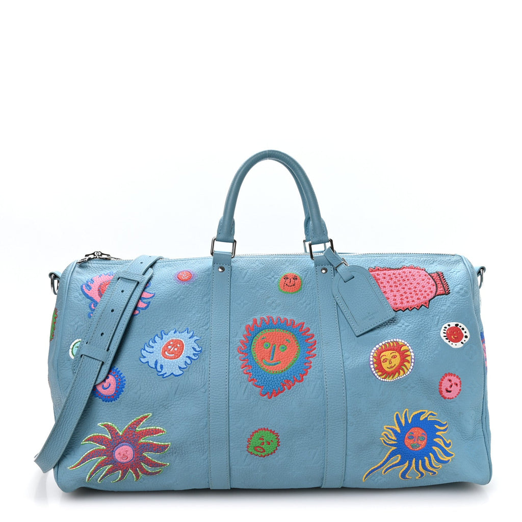 Louis Vuitton LV X YK Taurillon Monogram Keepall Bandouliere 50 Blue Multicolor