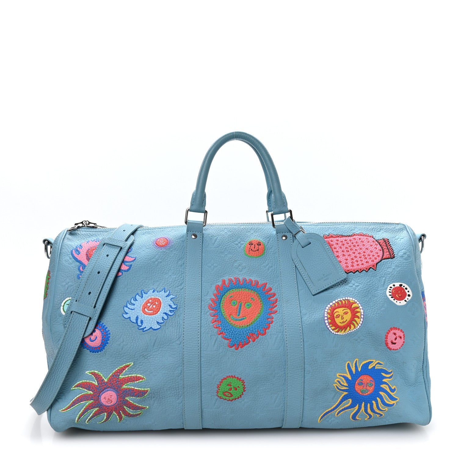 Louis Vuitton LV X YK Taurillon Monogram Keepall Bandouliere 50 Blue Multicolor