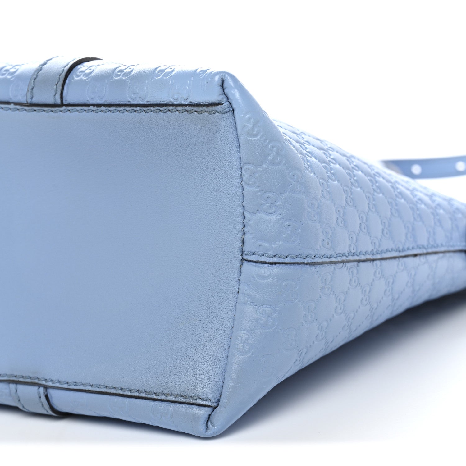Gucci Soft Microguccissima Small Zippered Satchel Light Blue