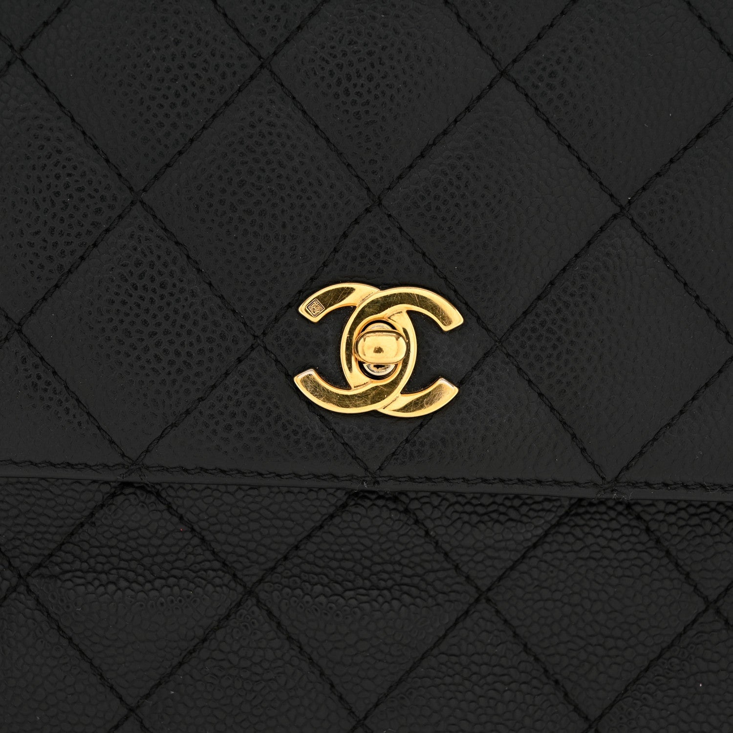 Chanel Caviar Quilted Jumbo Kelly Flap Black