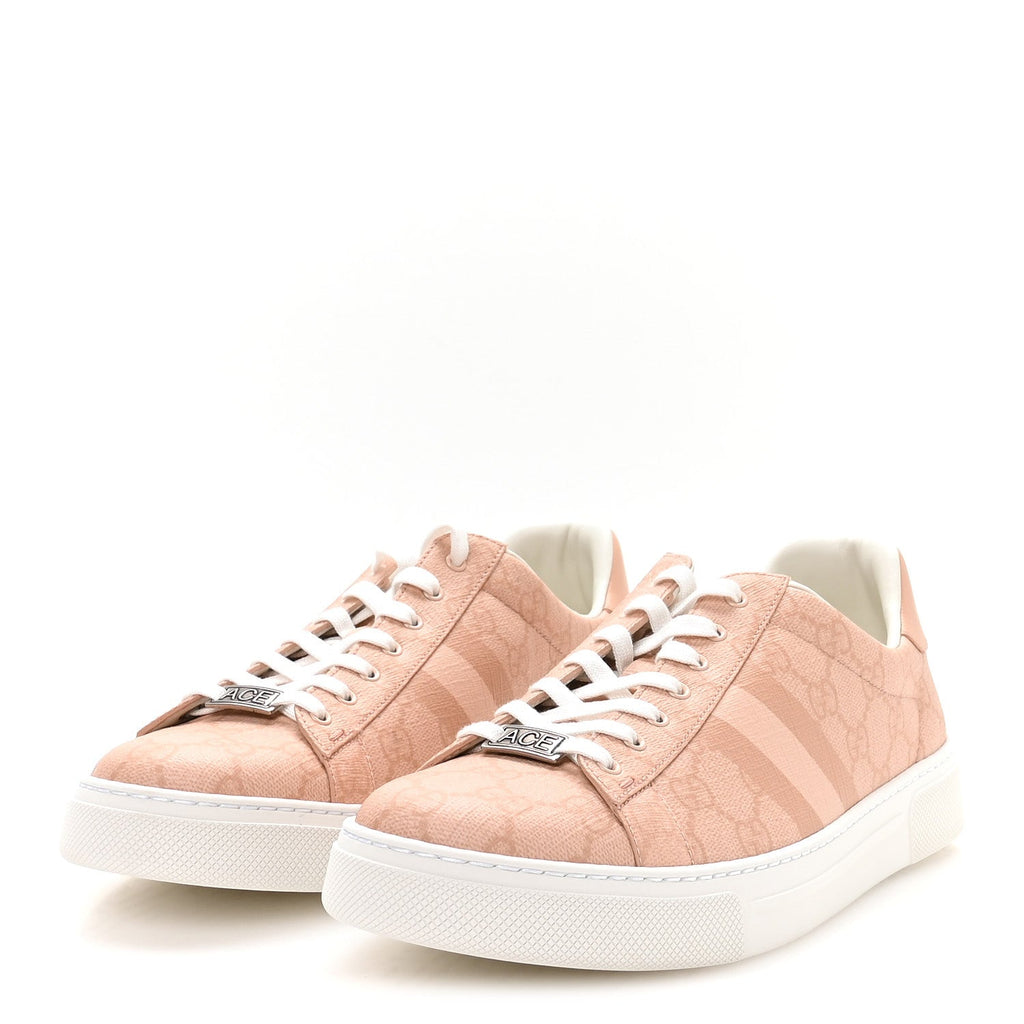 Gucci GG Supreme Tonal Web Womens New Ace Sneakers 41 Pink