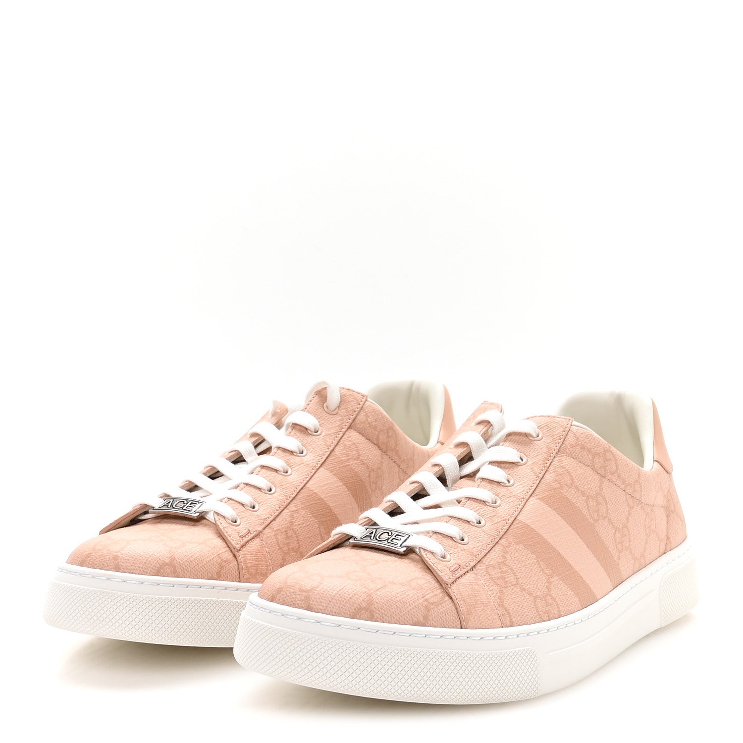 Gucci GG Supreme Tonal Web Womens New Ace Sneakers 41 Pink