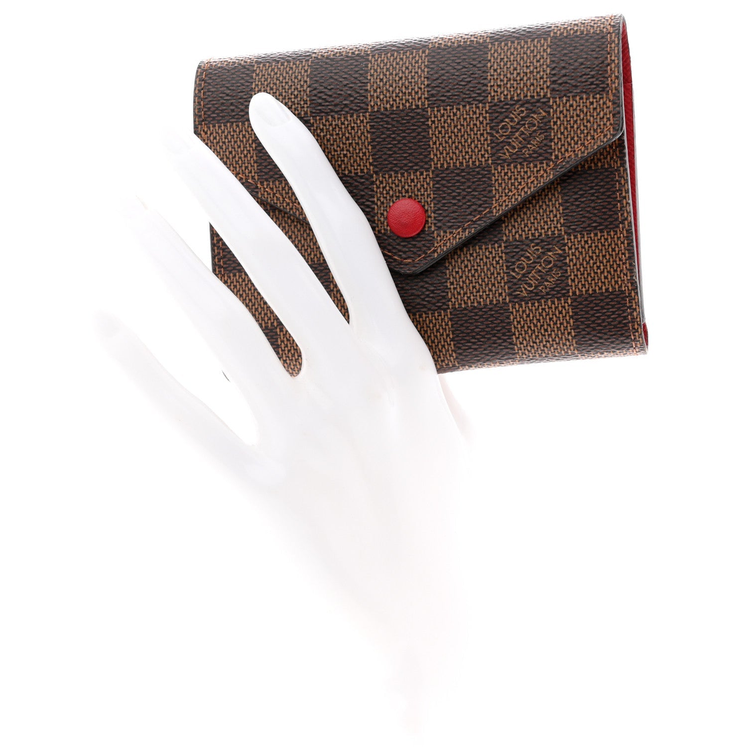 Louis Vuitton Damier Ebene Victorine Wallet Red