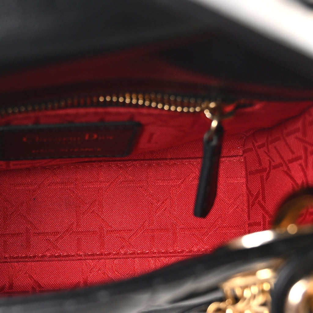 Christian Dior Lambskin Cannage Mini Lady Dior Black