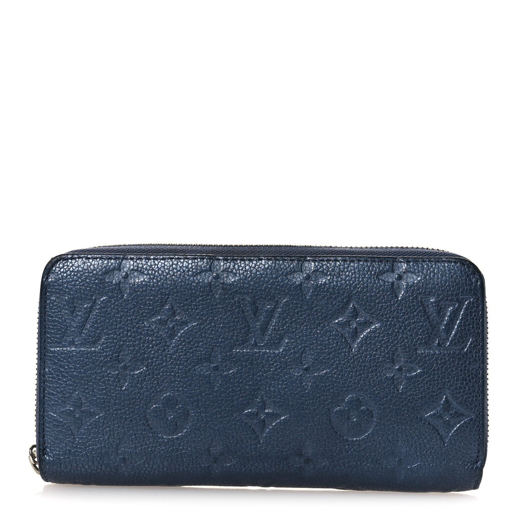 Louis Vuitton Metallic Empreinte Monogram Zippy Wallet Navy Nacre