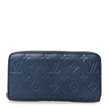 Louis Vuitton Metallic Empreinte Monogram Zippy Wallet Navy Nacre