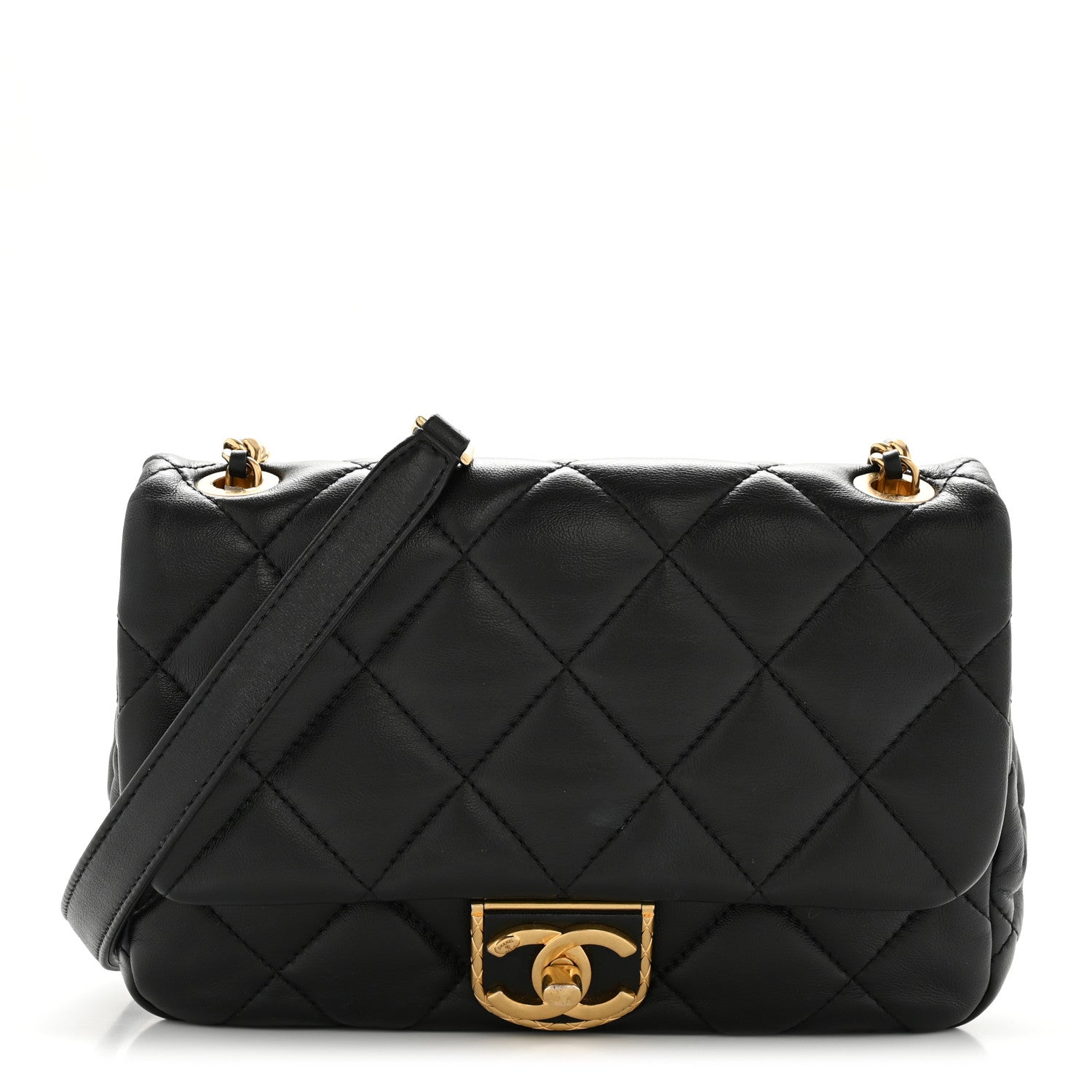 Chanel Lambskin Quilted Mini Flap Black