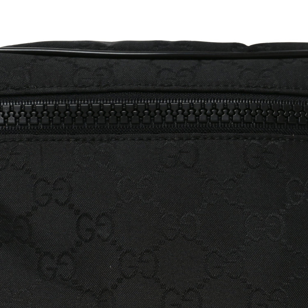 Gucci Nylon Monogram Fanny Pack Belt Bag Black