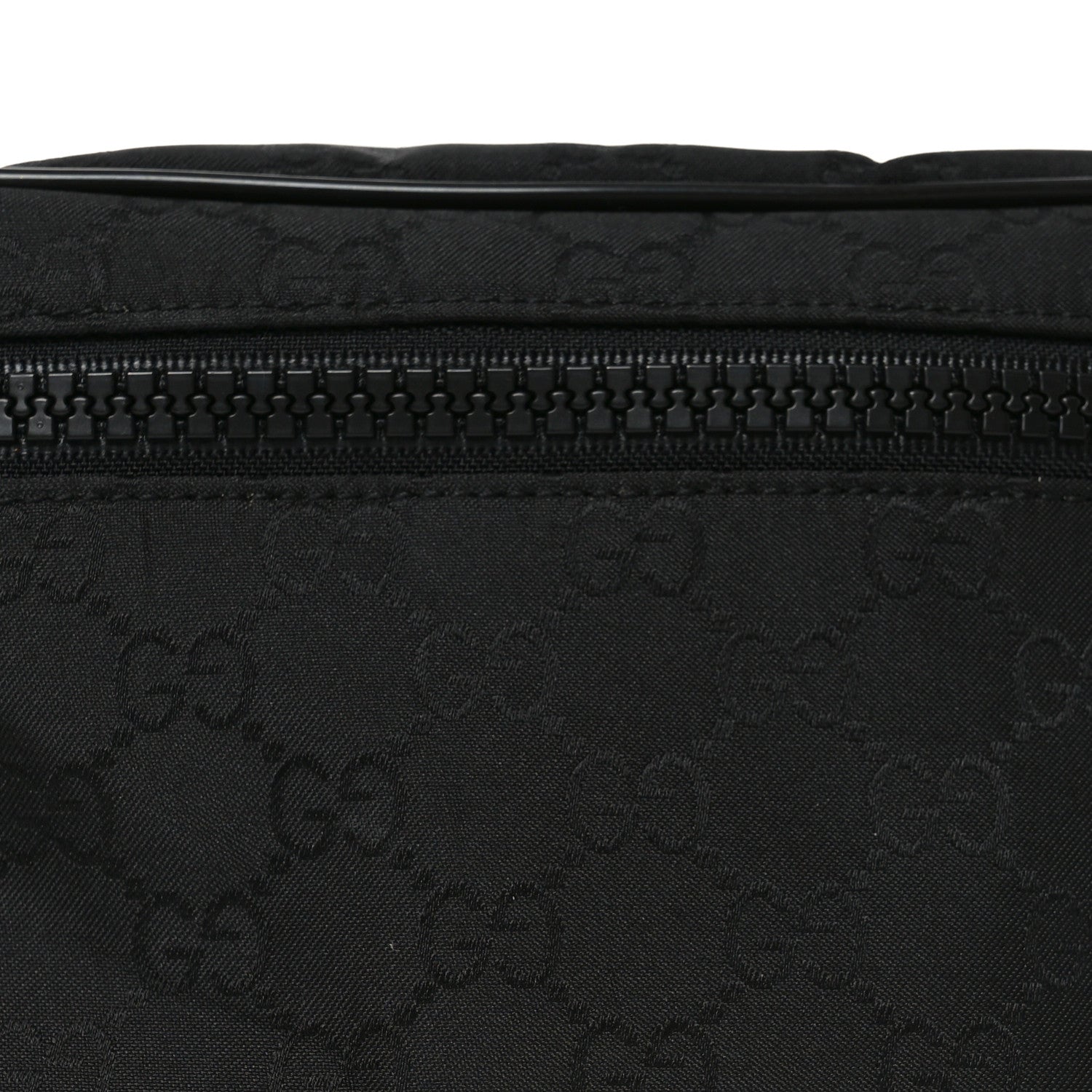 Gucci Nylon Monogram Fanny Pack Belt Bag Black