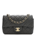 Chanel Lambskin Quilted Mini Rectangular Flap Dark Grey