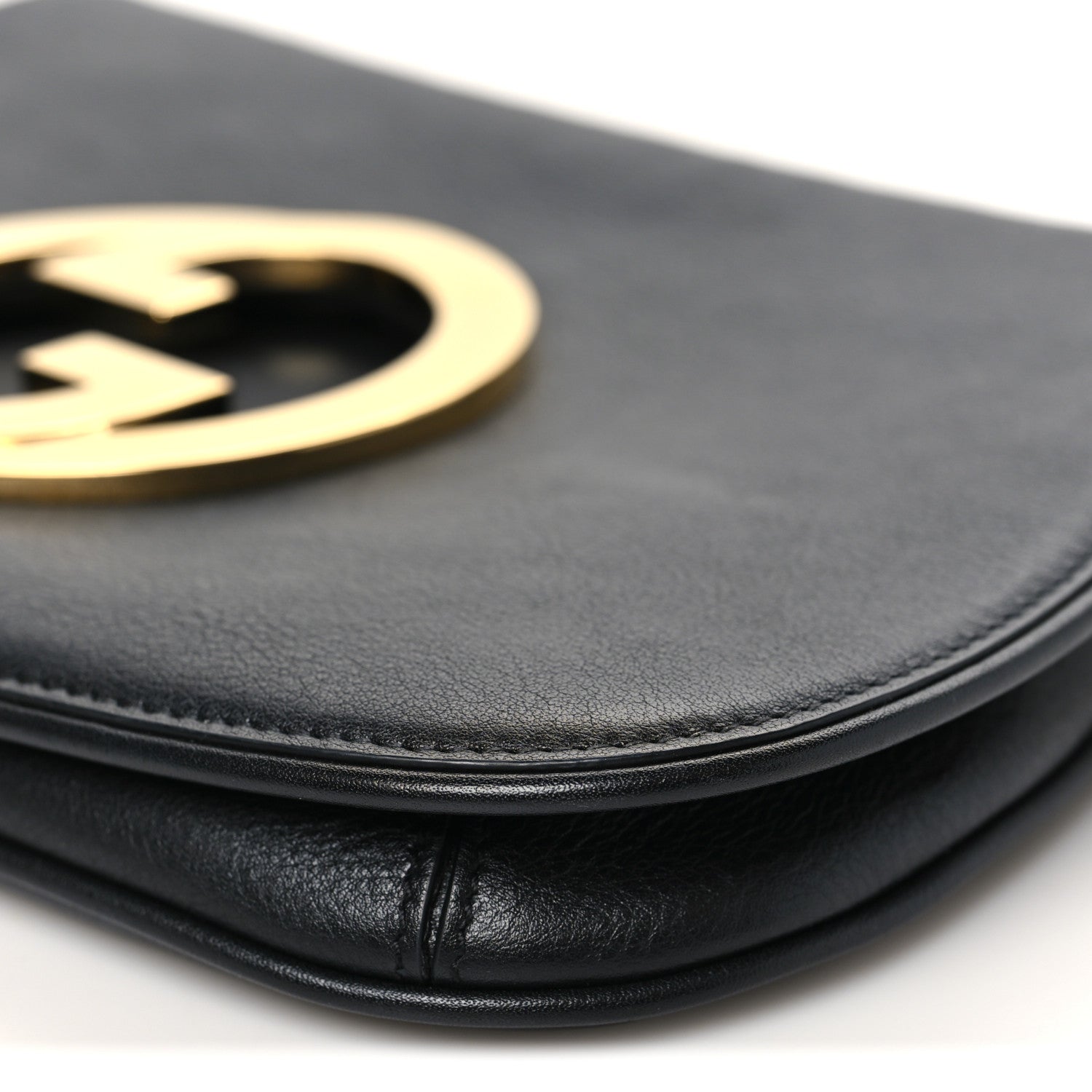 Gucci Roxy Calfskin Blondie Chain Shoulder Flap Bag Black