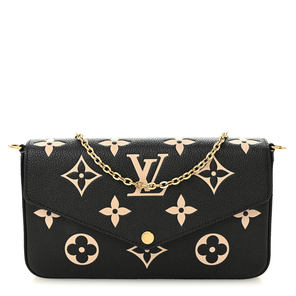 Louis Vuitton Empreinte Monogram Giant Felicie Pochette Black Beige