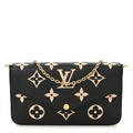 Louis Vuitton Empreinte Monogram Giant Felicie Pochette Black Beige