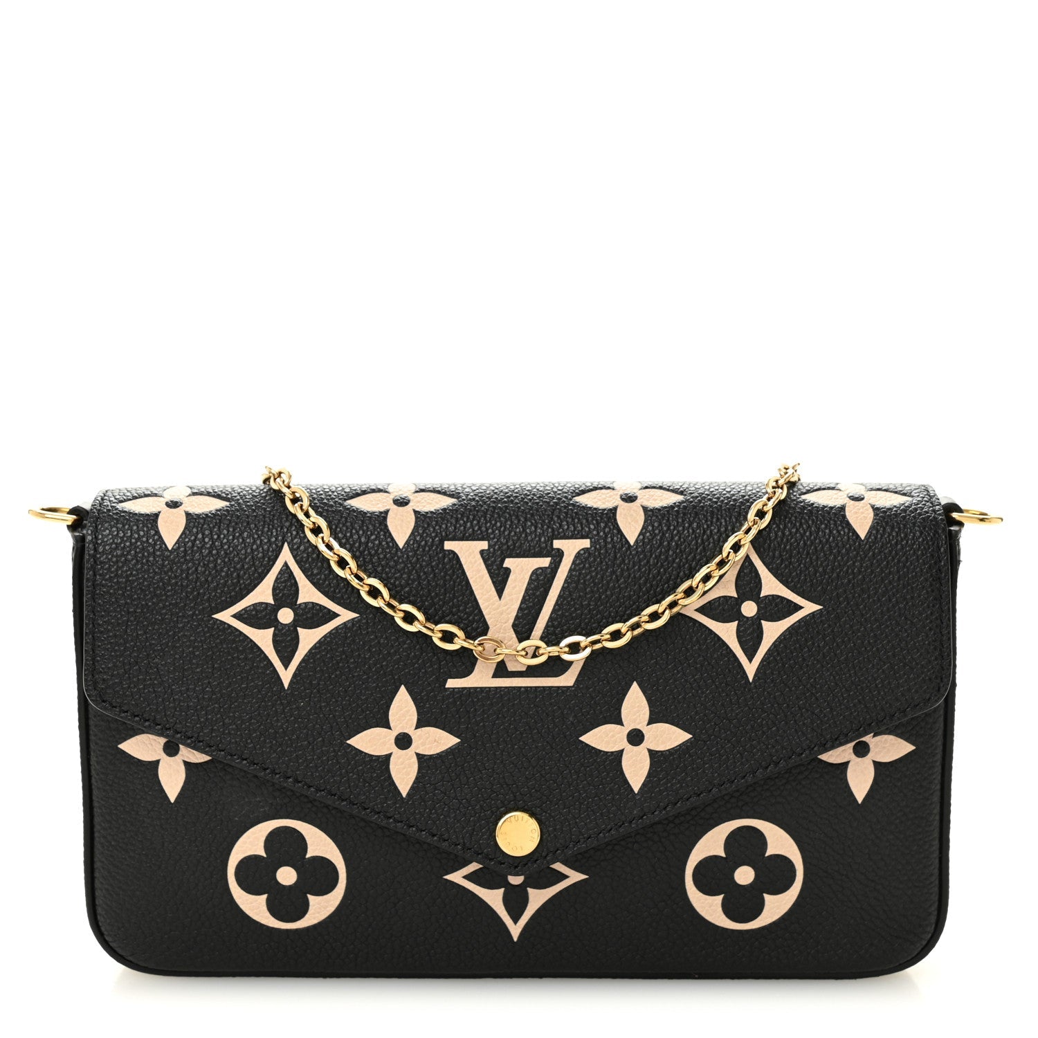 Louis Vuitton Empreinte Monogram Giant Felicie Pochette Black Beige