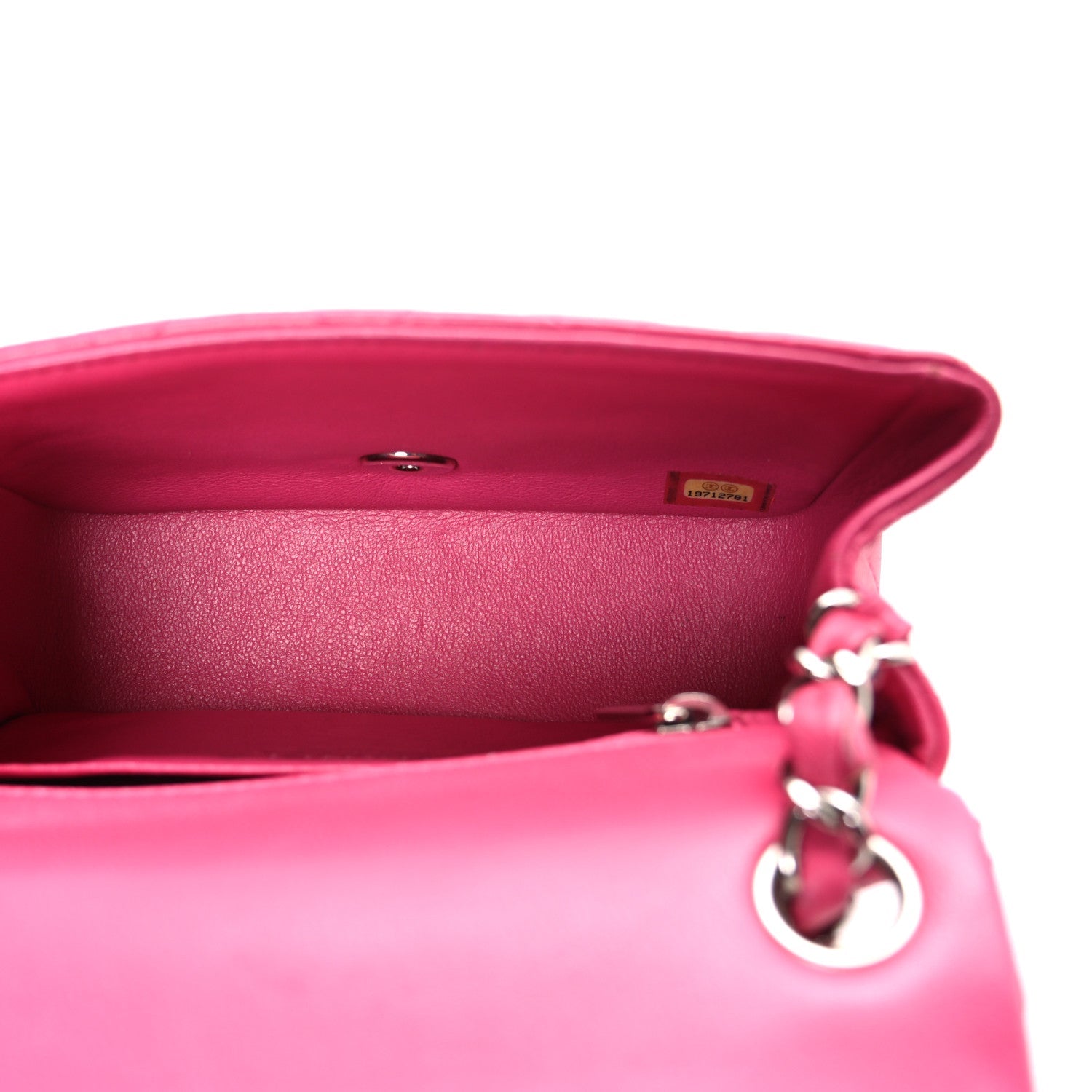 Chanel Lambskin Quilted Mini Square Flap Dark Pink