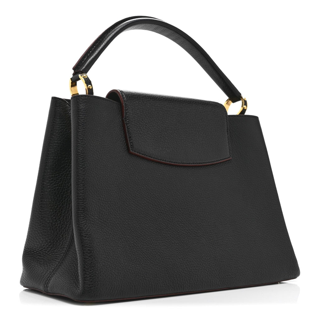 Louis Vuitton Taurillon Capucines MM Black Fuchsia
