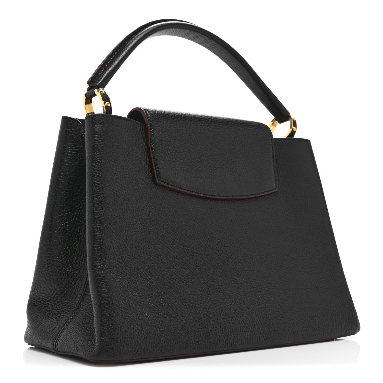 Louis Vuitton Taurillon Capucines MM Black Fuchsia