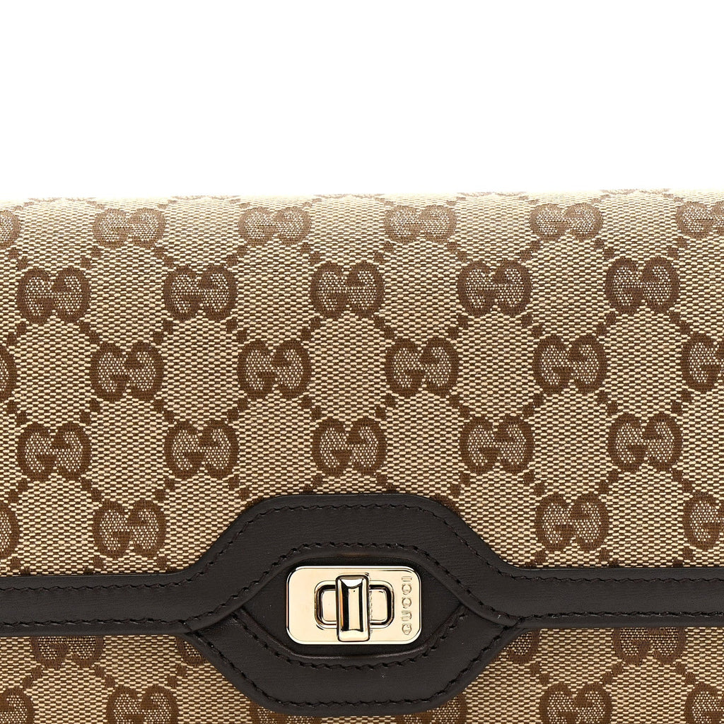Gucci GG Monogram Small Luce Shoulder Bag Beige Ebony