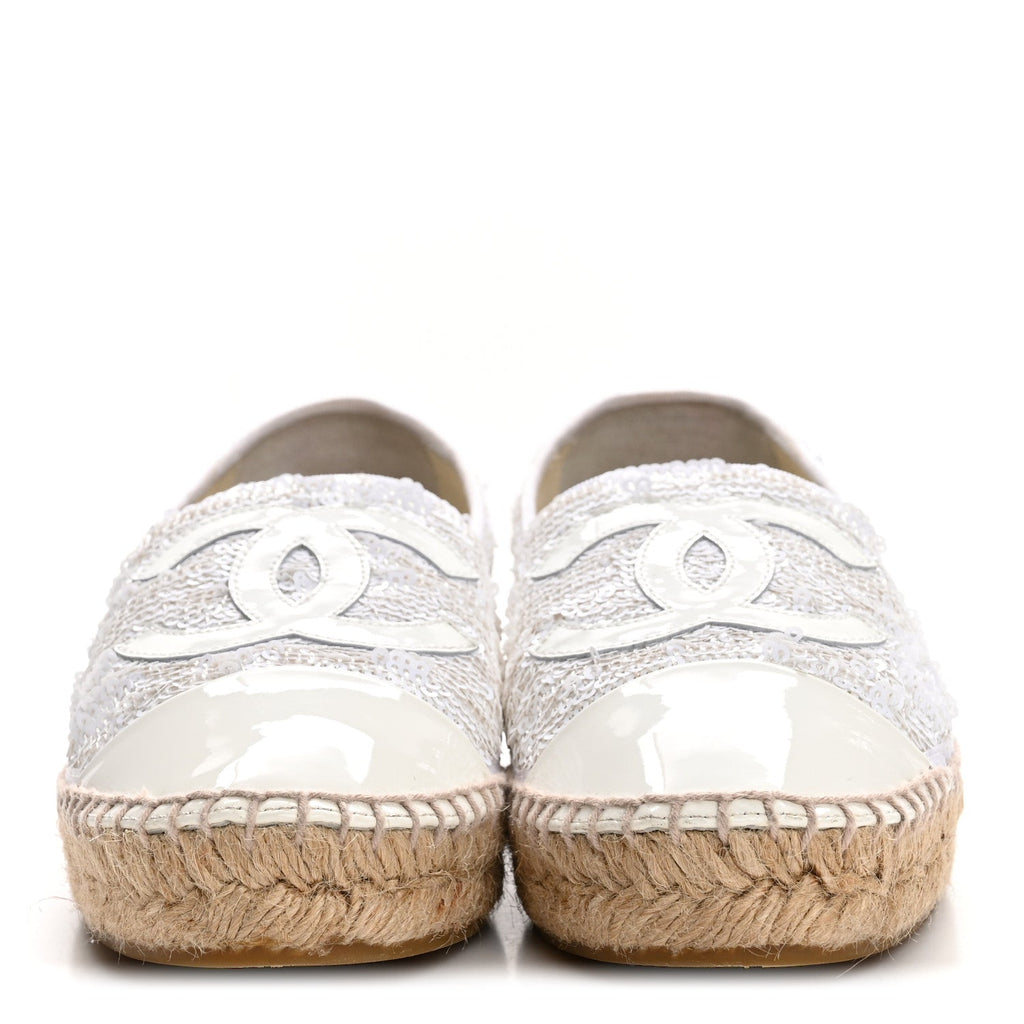 Patent Sequin CC Espadrilles 36 White