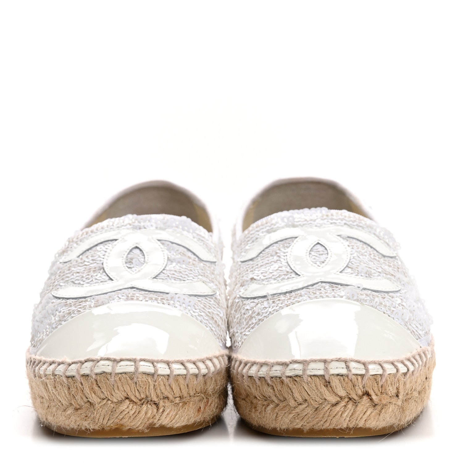 Patent Sequin CC Espadrilles 36 White