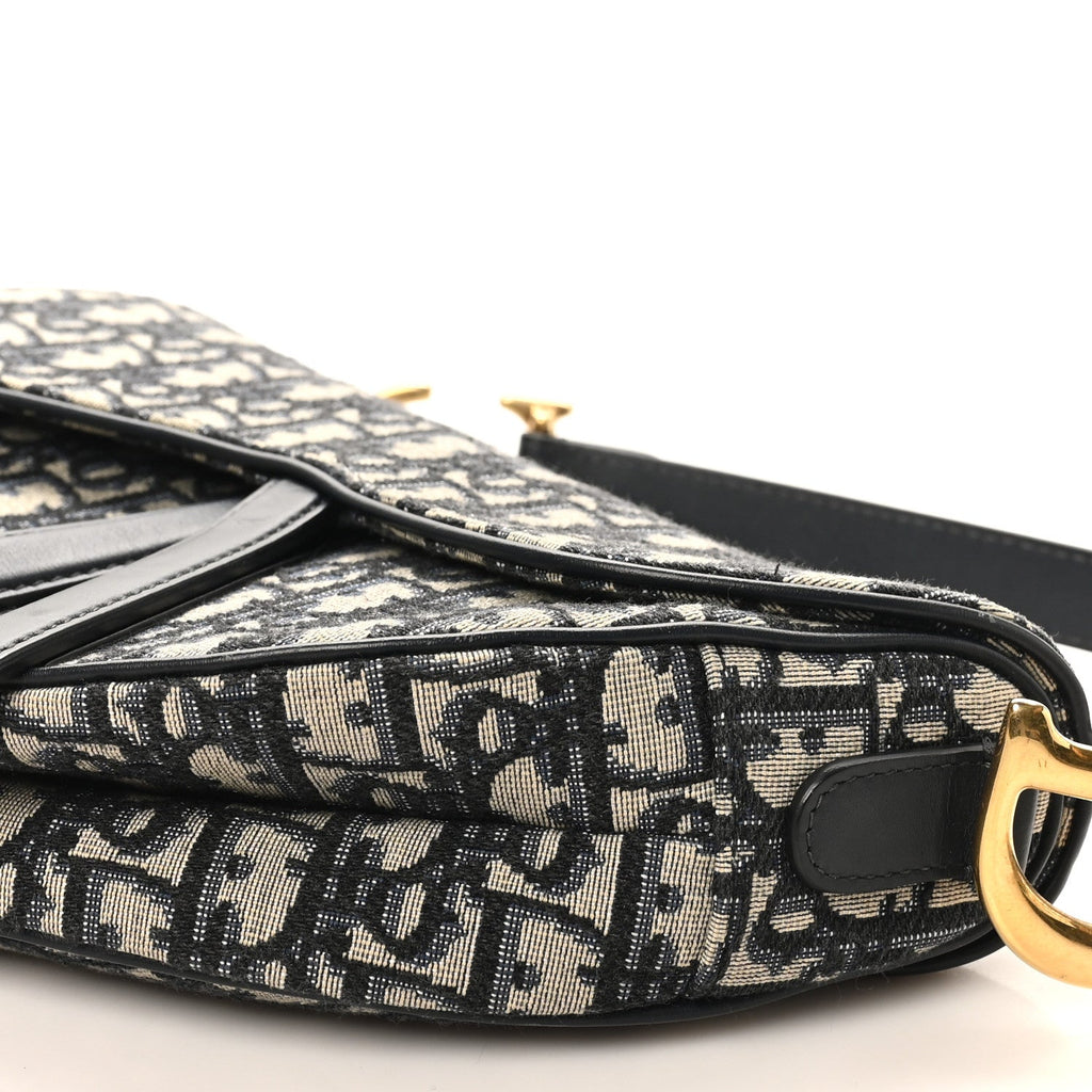 Christian Dior Oblique Saddle Bag Blue